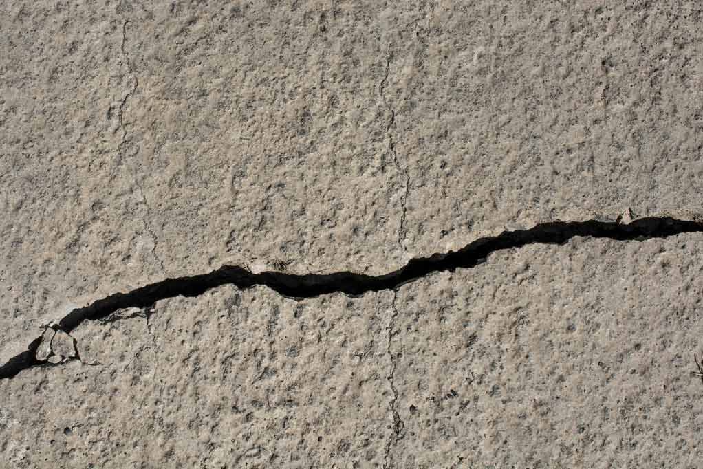 crack in foundation closeup