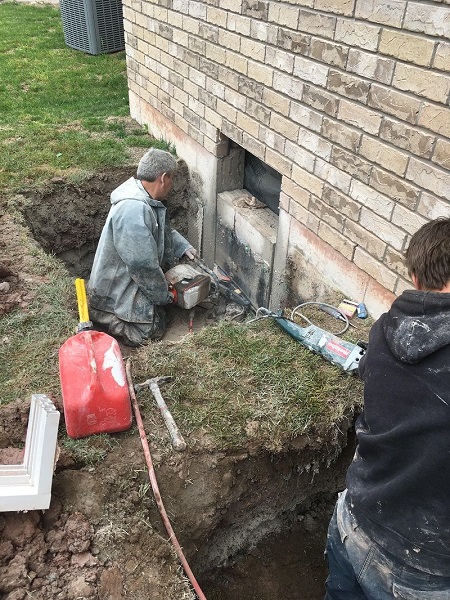 Cutting into foundation walls